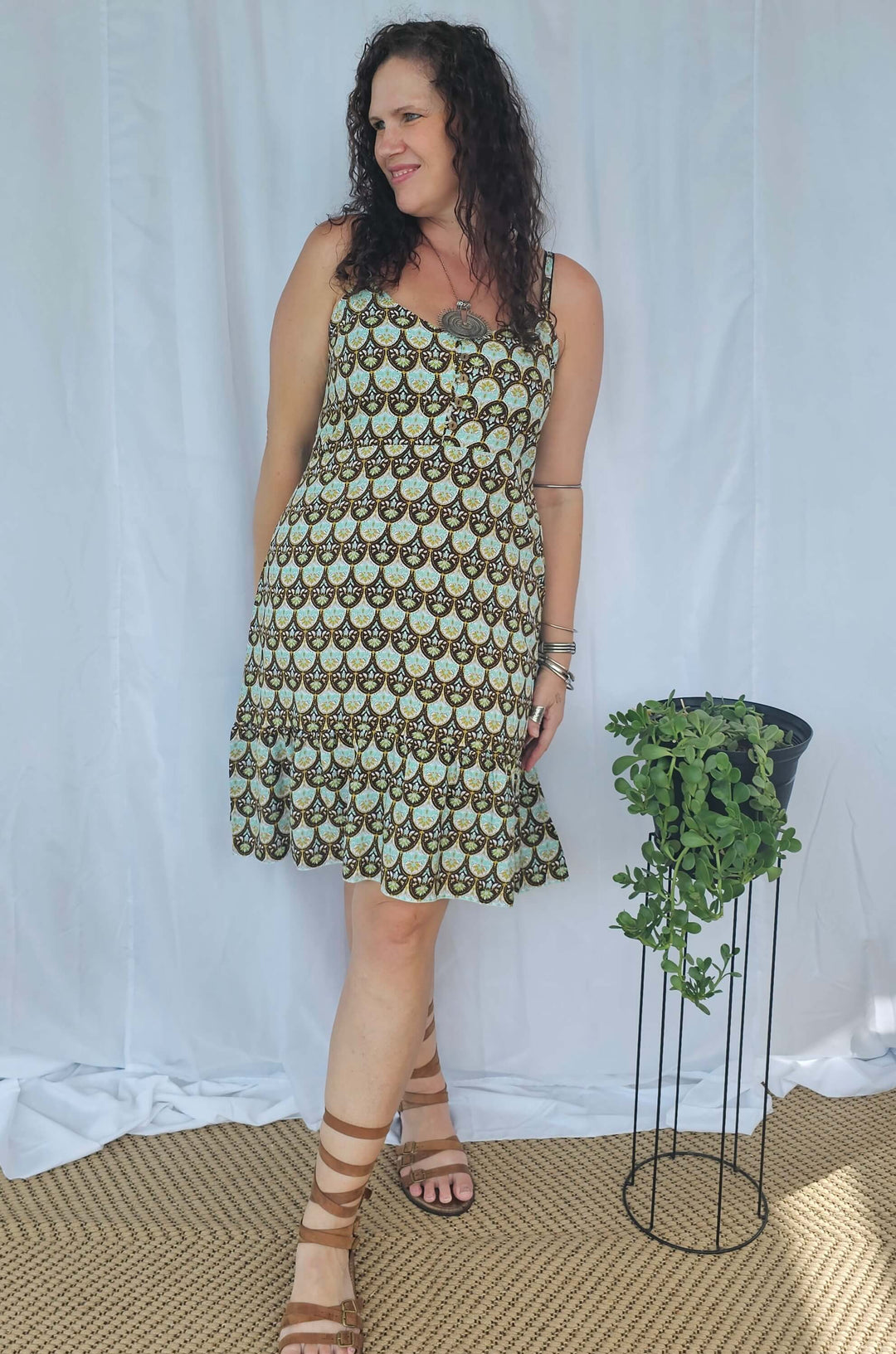 Retro Aqua Solana Mini Dress