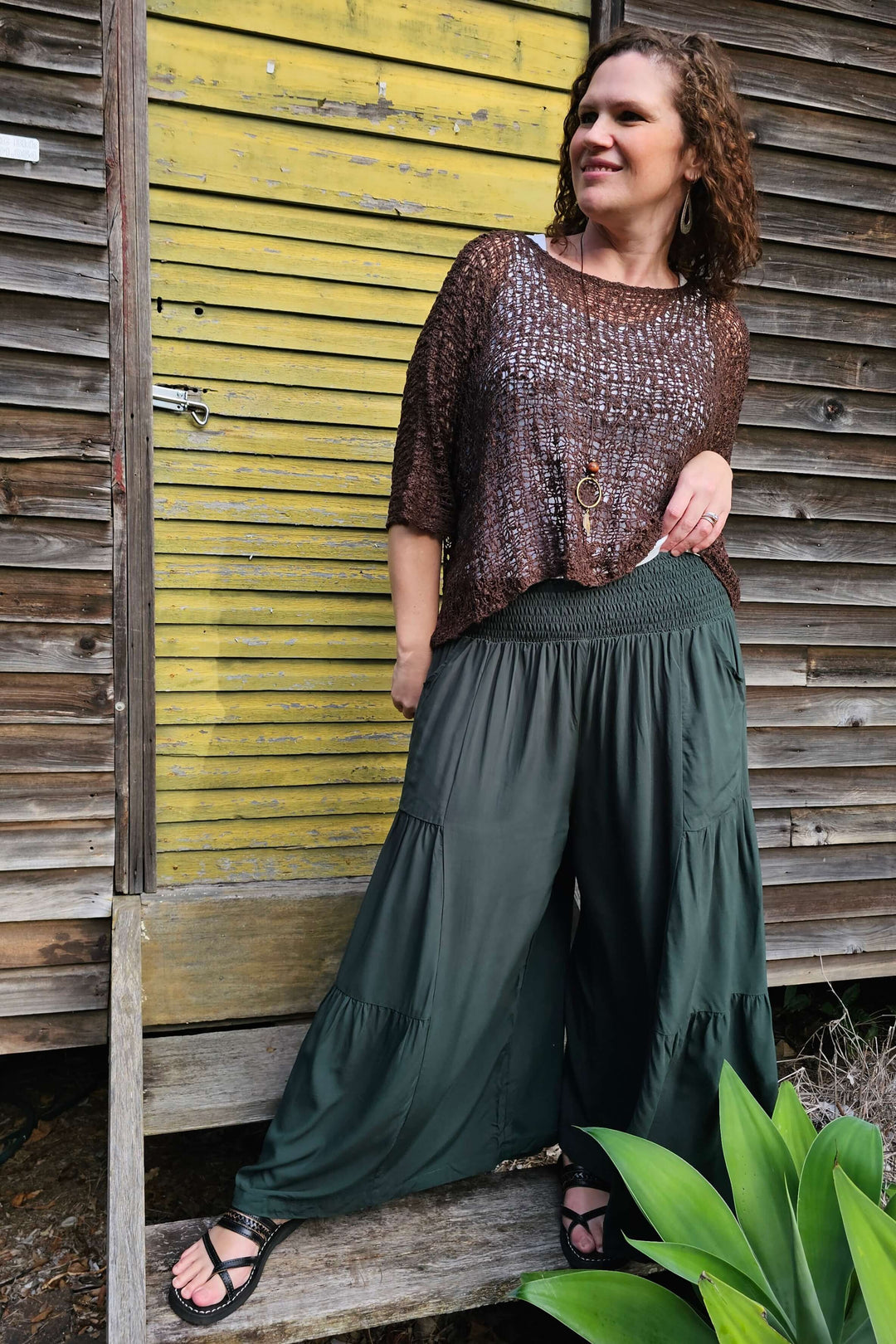 Moody Green Frill Pants
