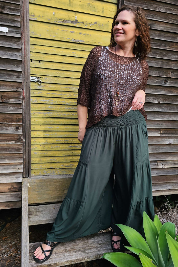 Moody Green Frill Pants