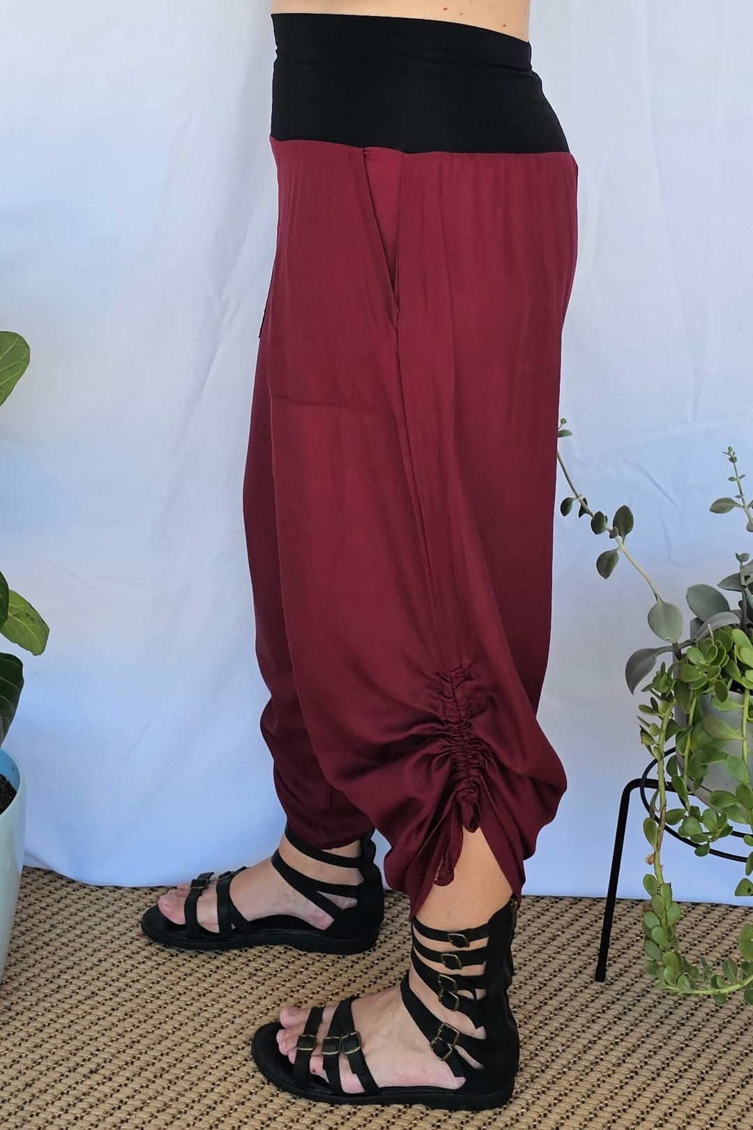 Maroon Tummy Shaper Pants