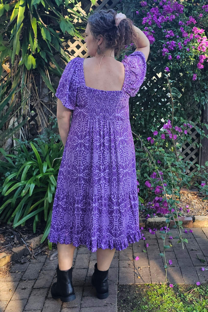 Purple Mandala Bella Midi Dress