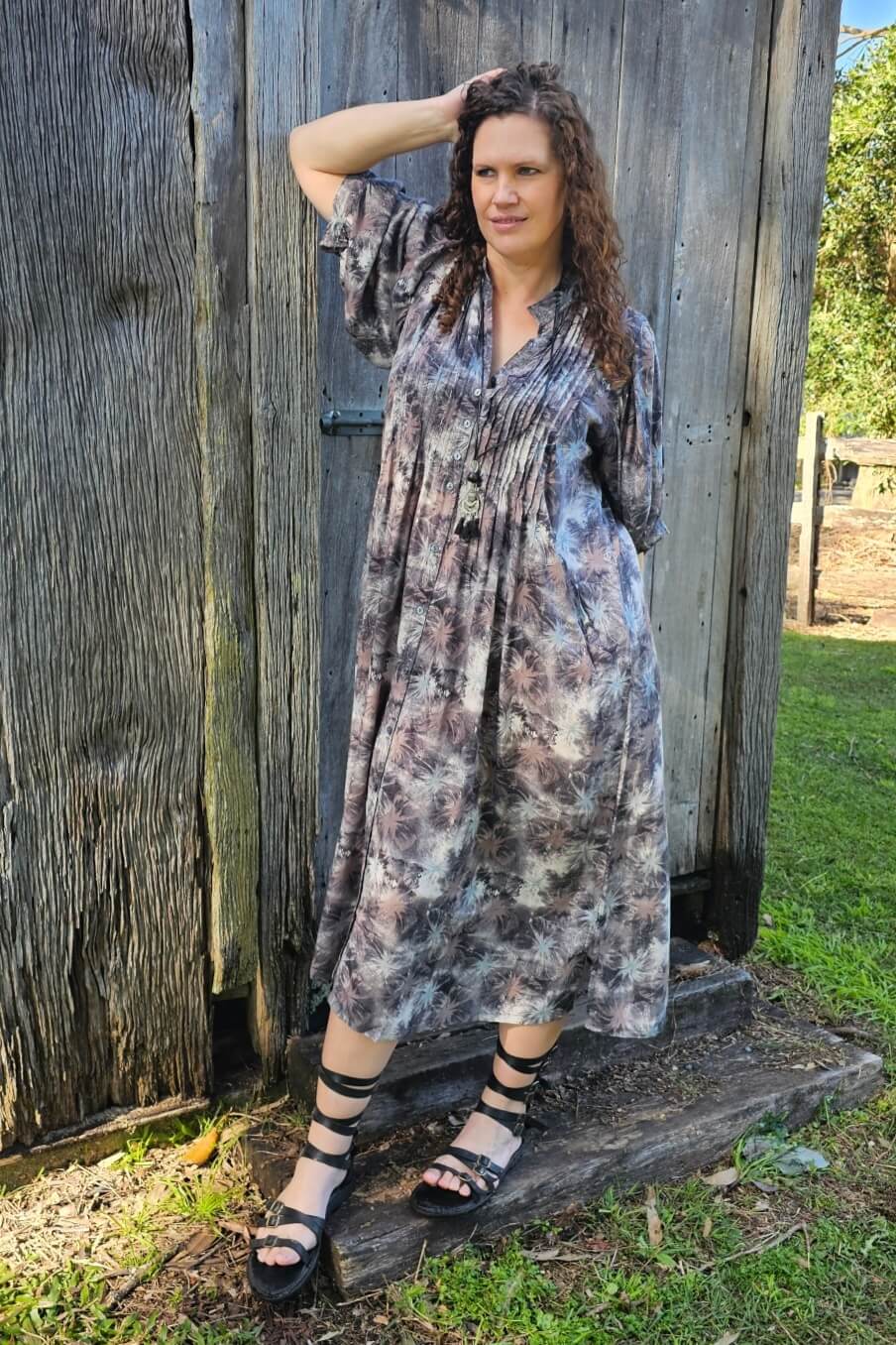 Dusk Maxi Dress with Bell Sleeve