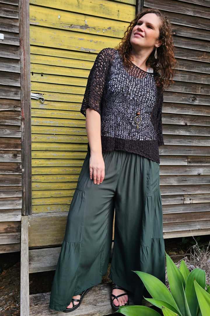 Black Slouch Knit Top
