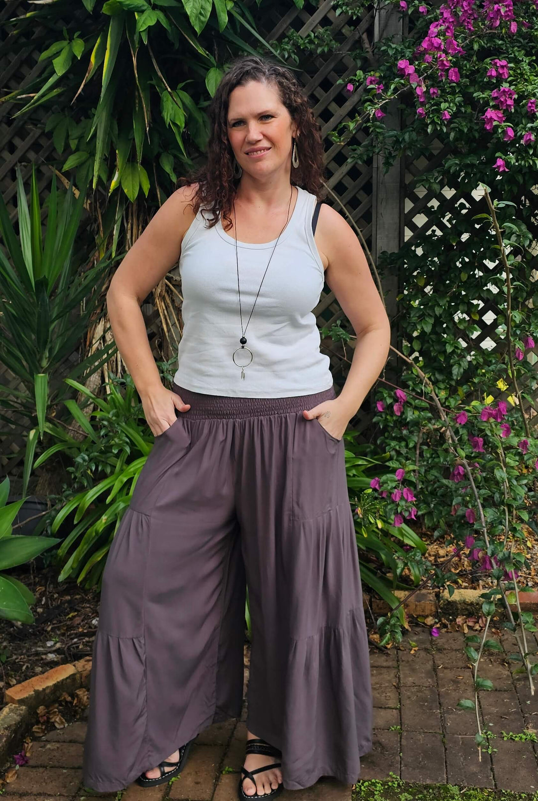 Grey Frill Pants