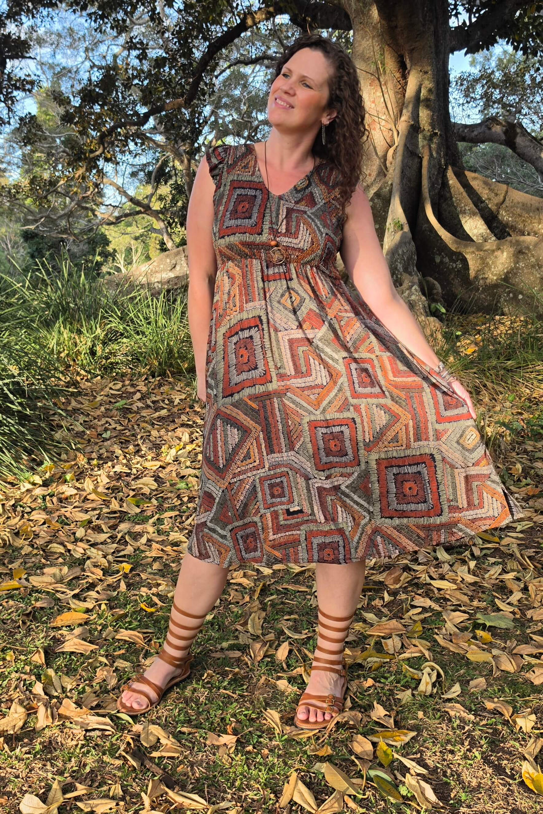 Retro Eden Midi Dress