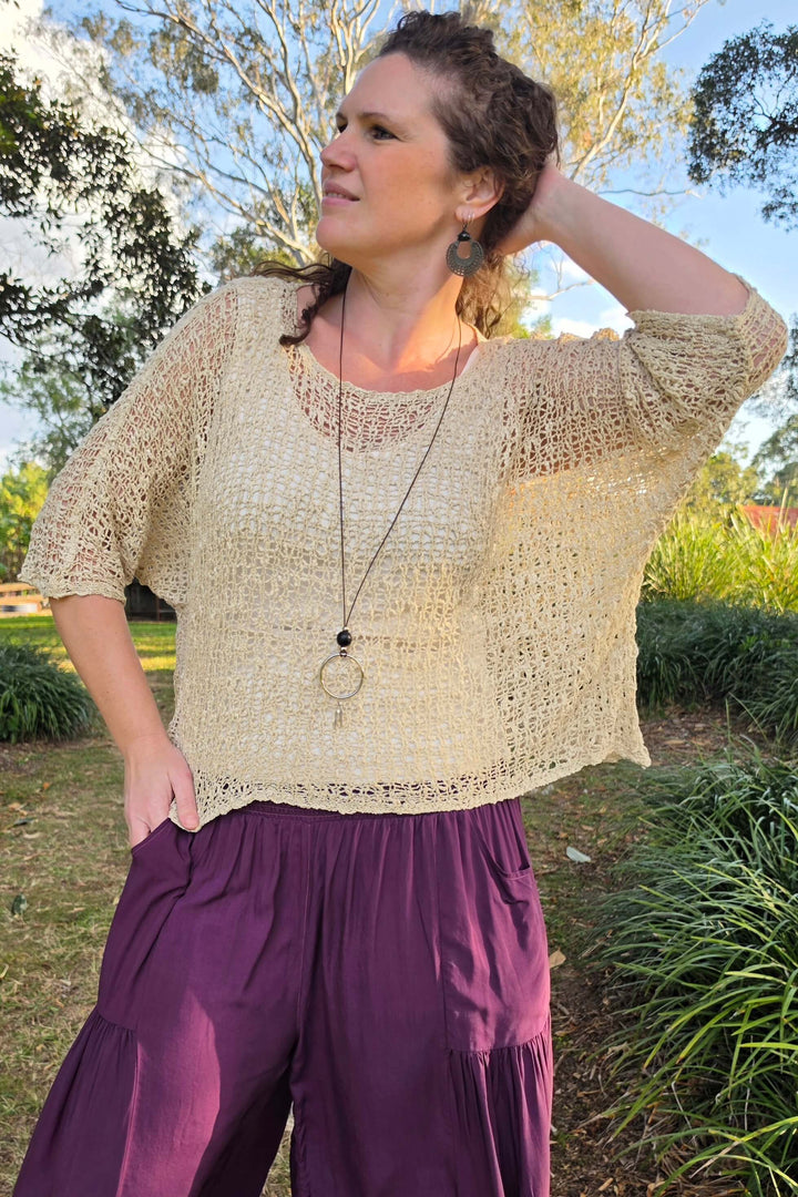 Taupe Slouch Knit Top