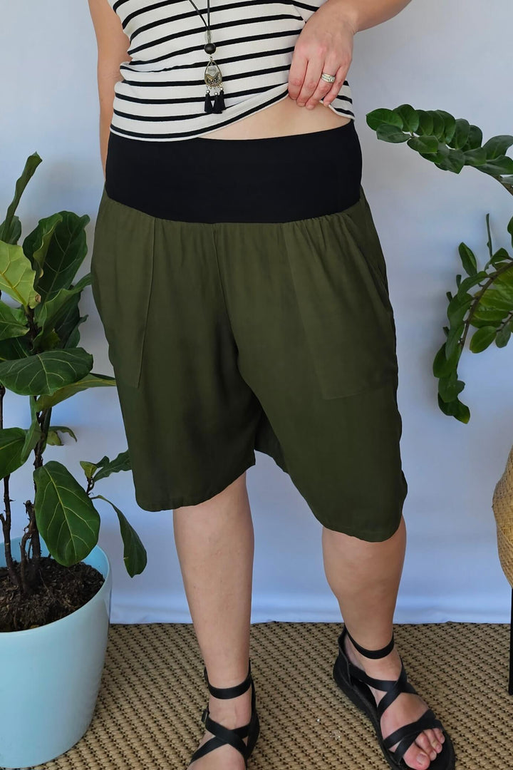 Khaki Tummy Shaper Shorts