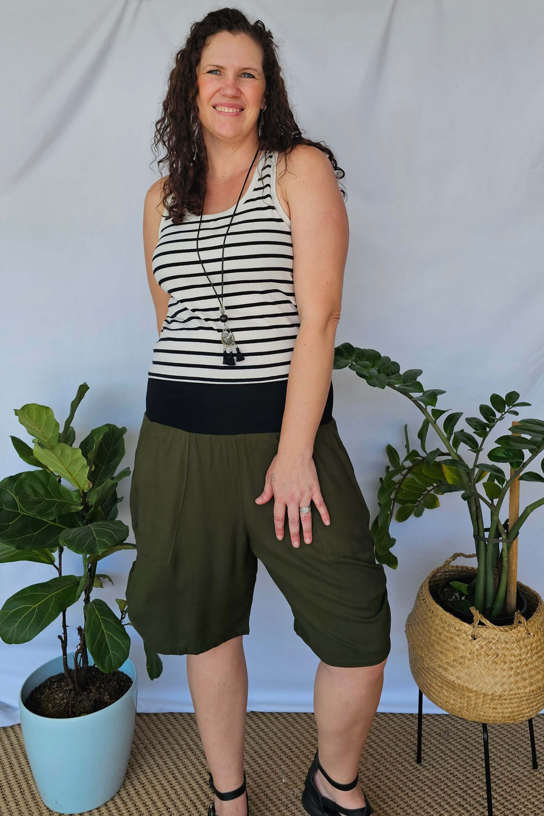 Khaki Tummy Shaper Shorts