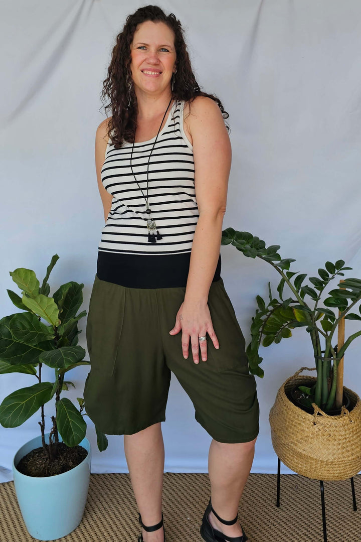 Khaki Tummy Shaper Shorts