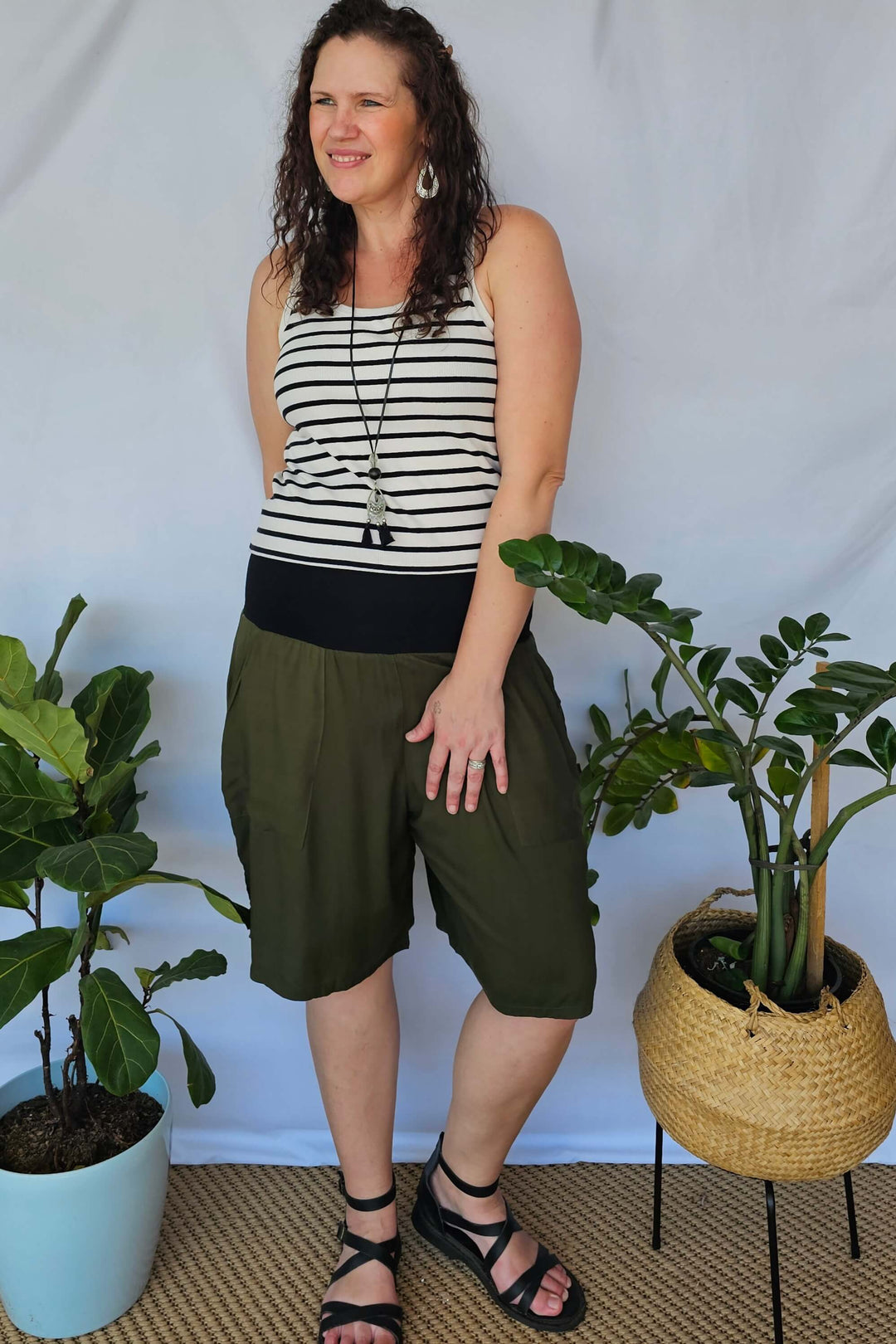 Khaki Tummy Shaper Shorts