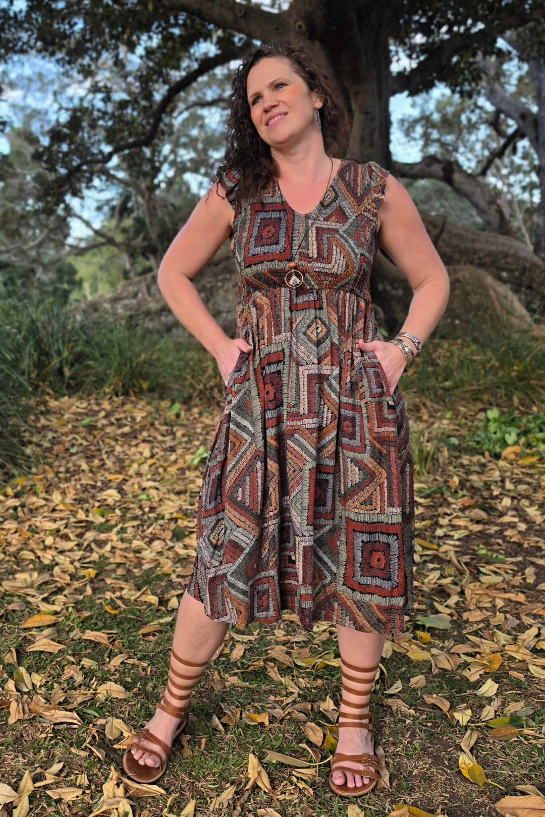 Retro Eden Midi Dress