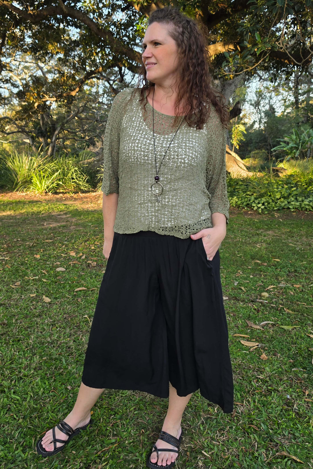 Sage Slouch Knit Top