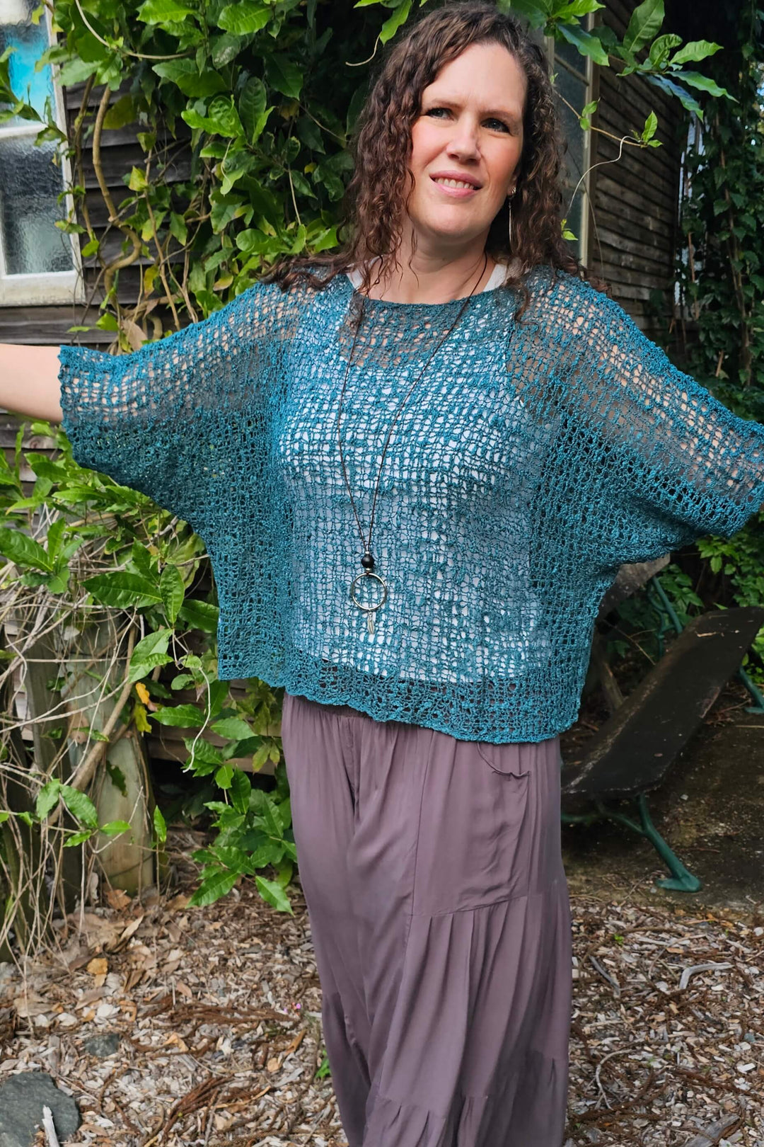 Emerald Slouch Knit Top
