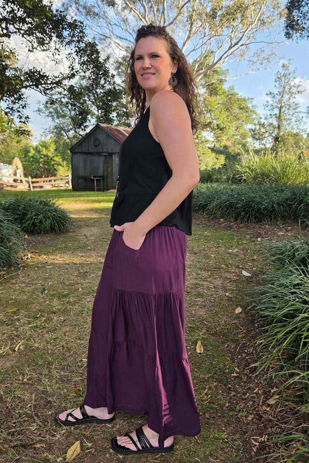 Plum Frill Pants