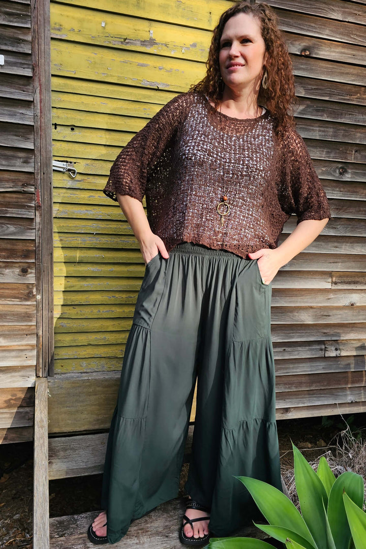 Chocolate Slouch Knit Top