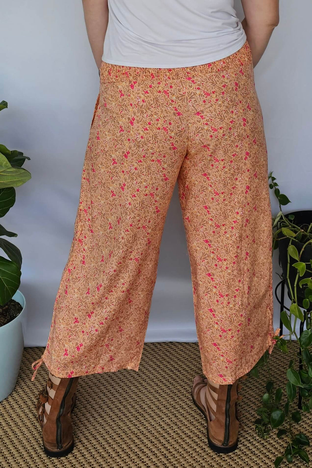 Peach Blossom Boho 7/8 Pants