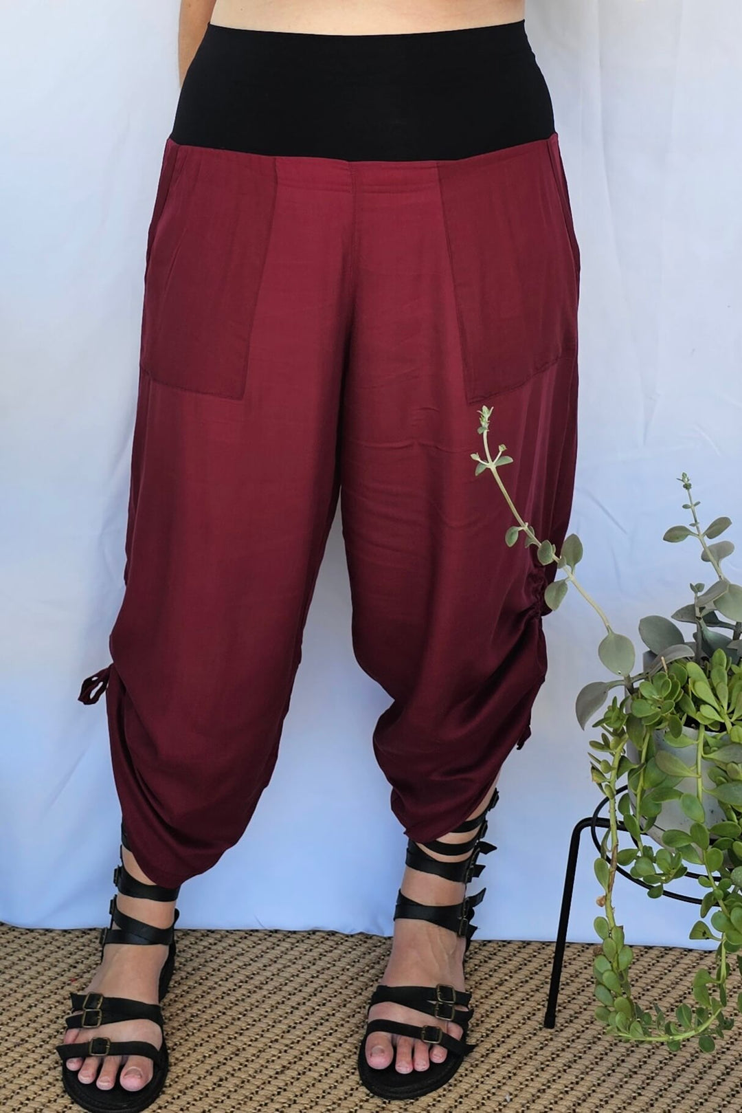Maroon Tummy Shaper Pants
