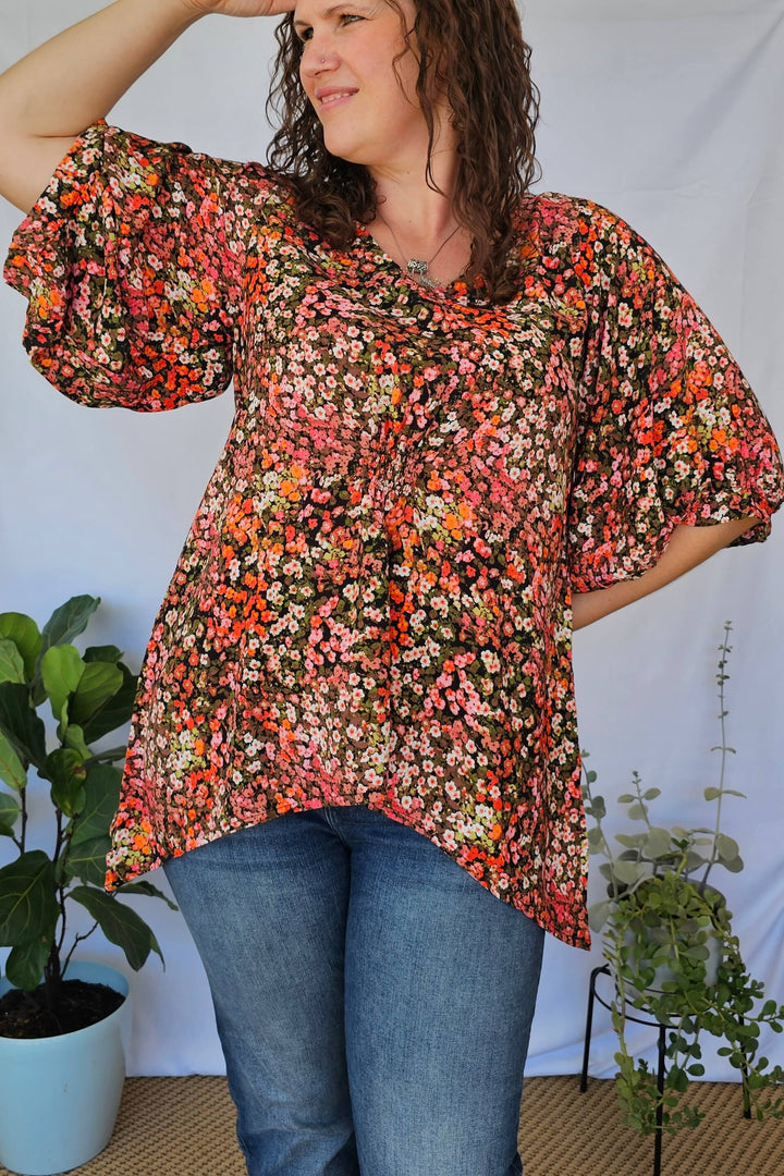 Lantana Isla Top with Bell Sleeve