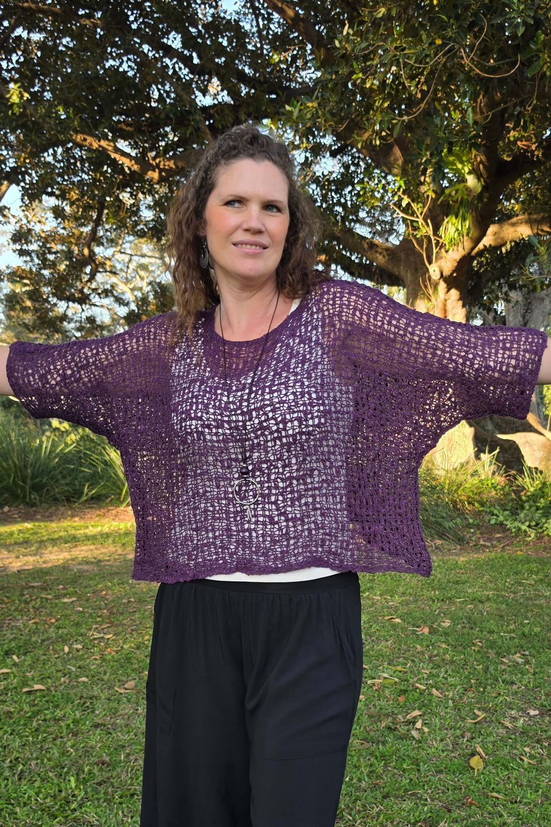 Purple Slouch Knit Top