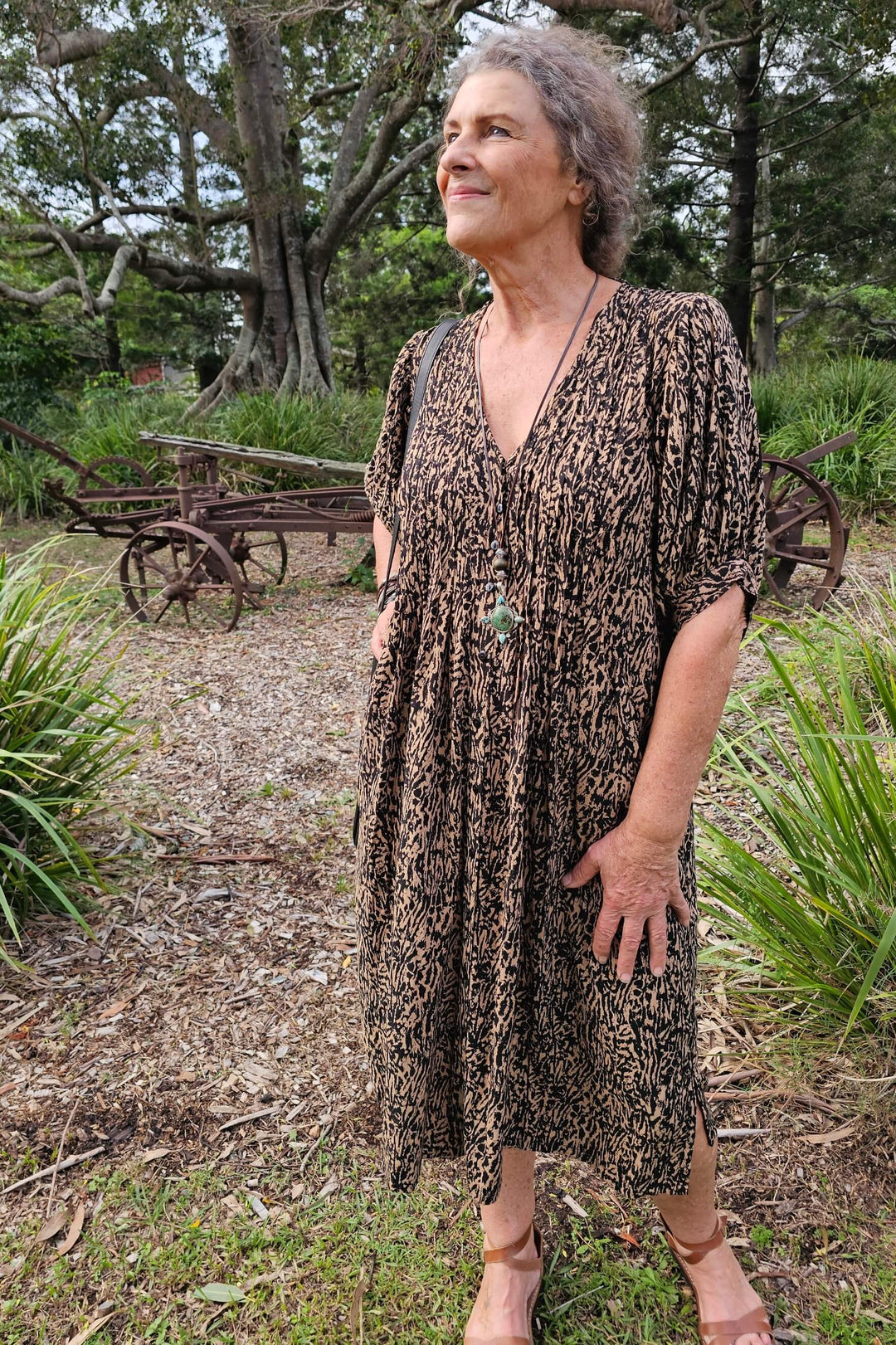 Sandstorm Bell Sleeve Midi Dress