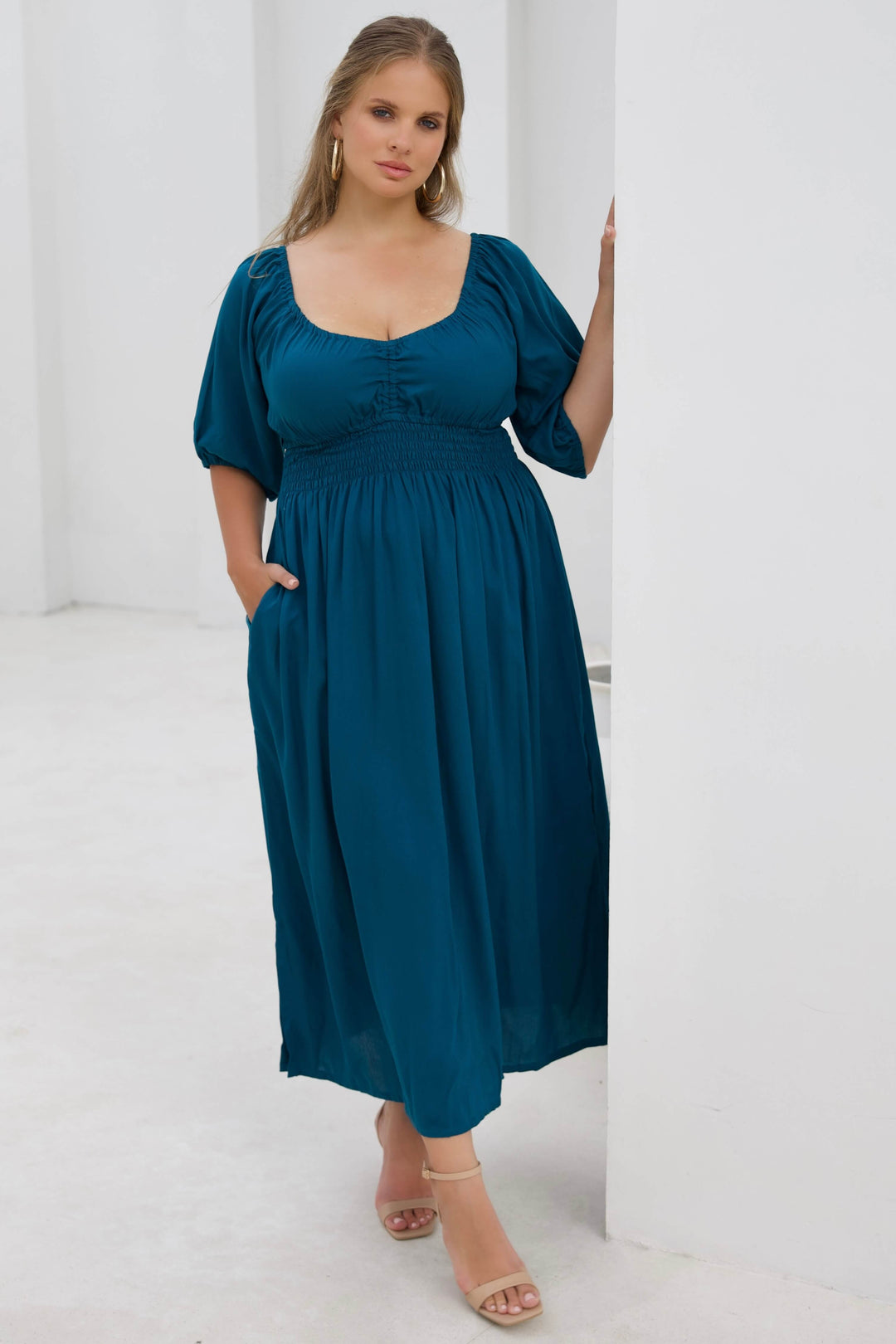 Emerald Maxi Cinch dress