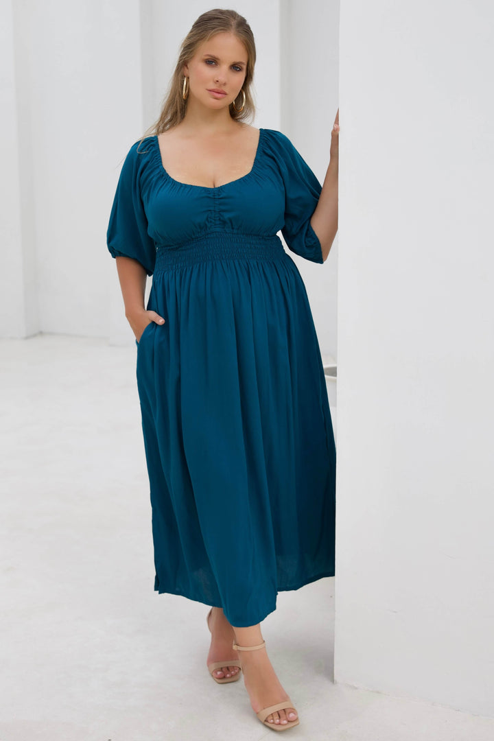 Emerald Maxi Cinch dress