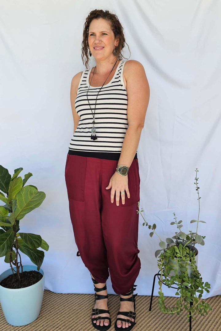 Maroon Tummy Shaper Pants