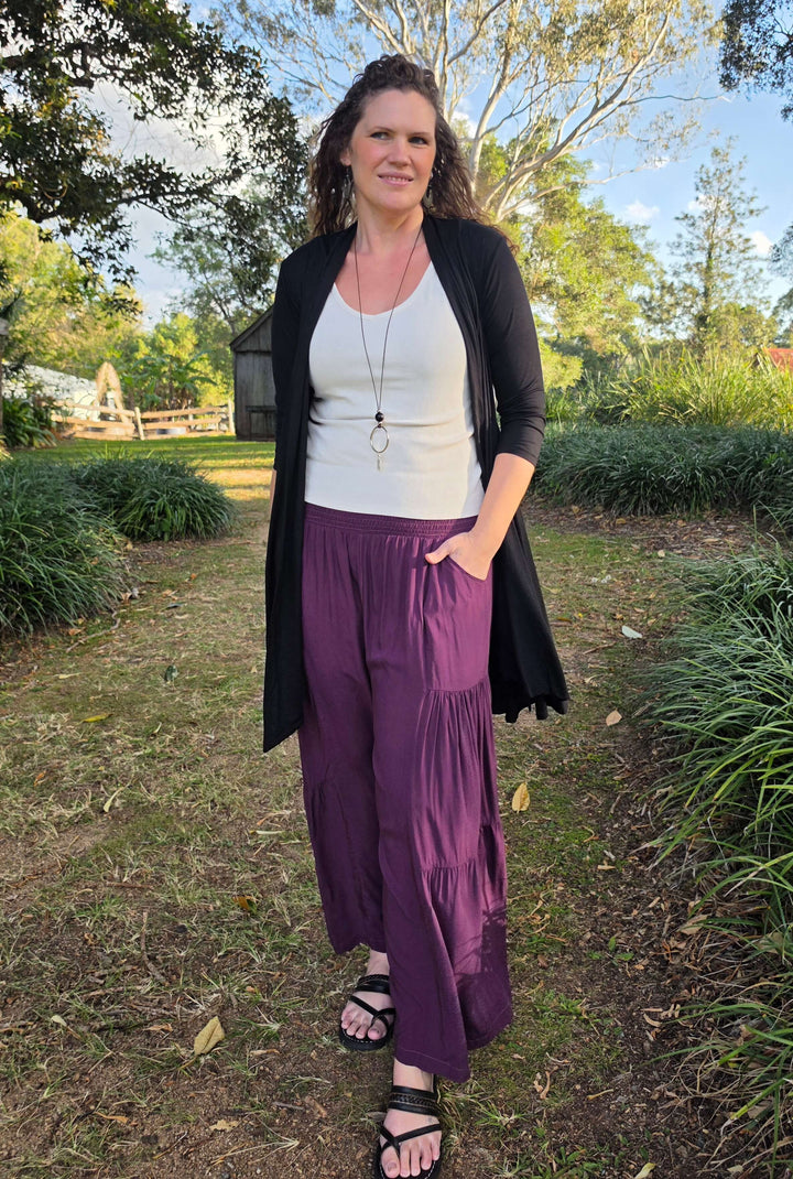 Plum Frill Pants