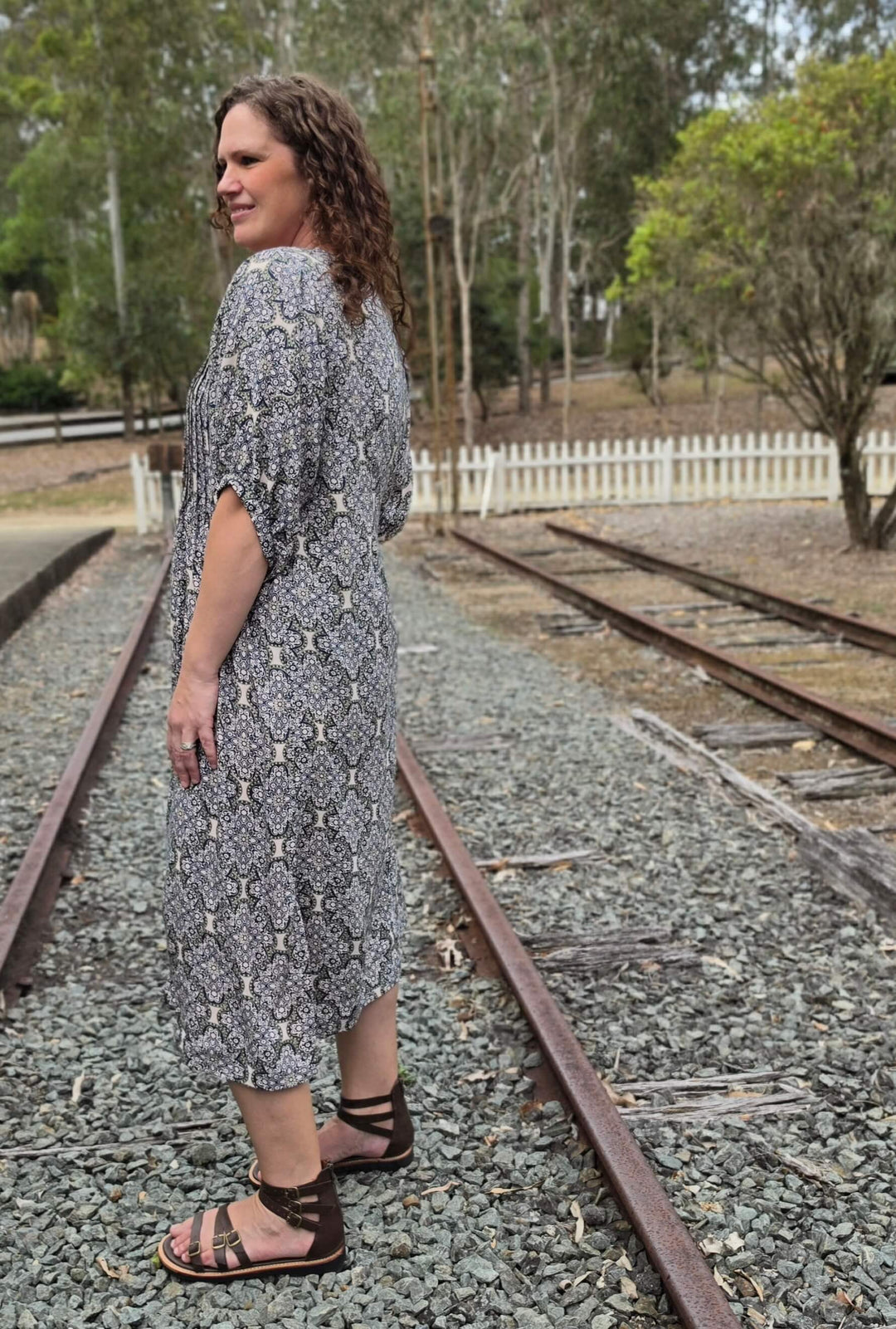 Slate Lattice Thea Maxi Dress