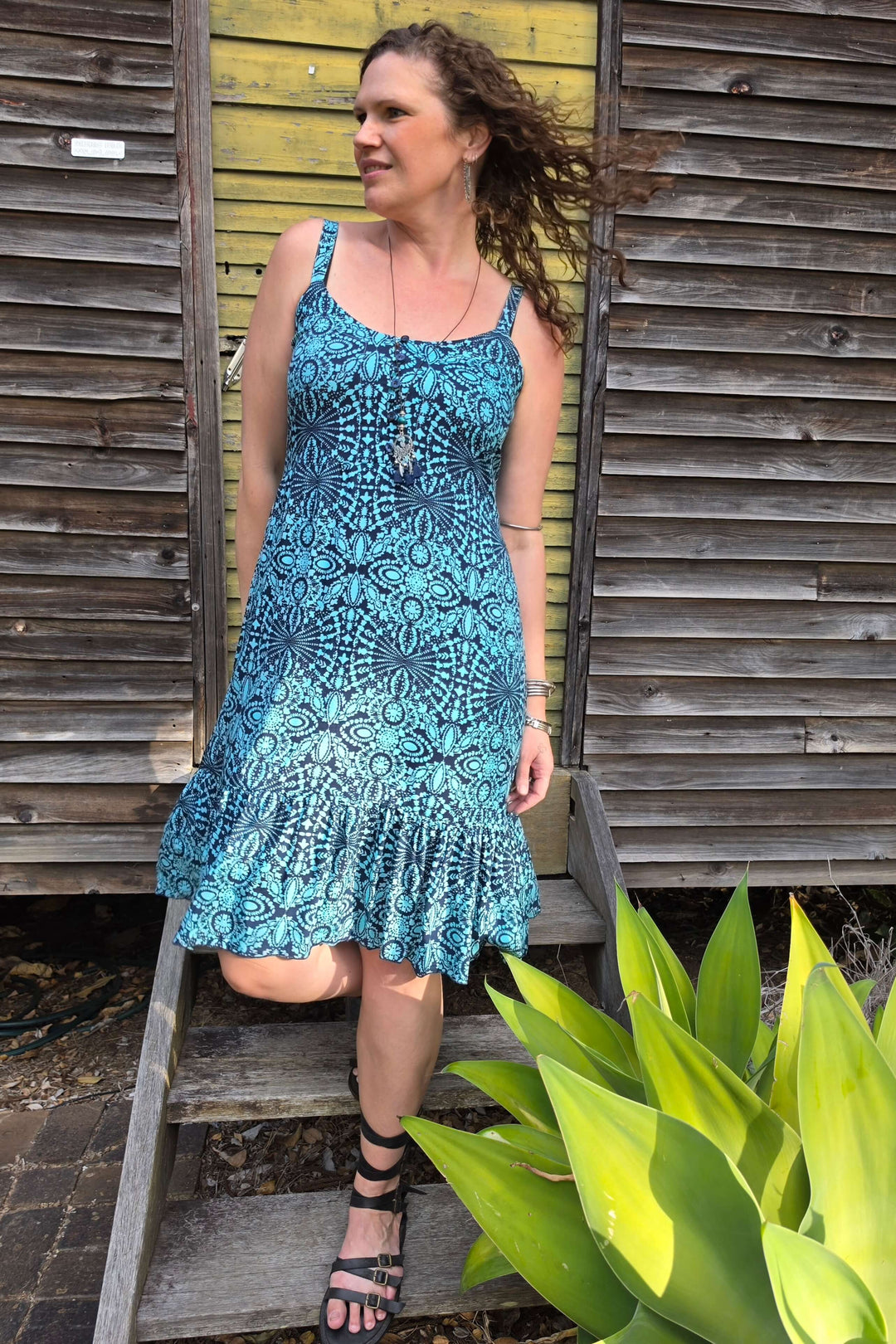 Blue Mandala Solana Mini Dress