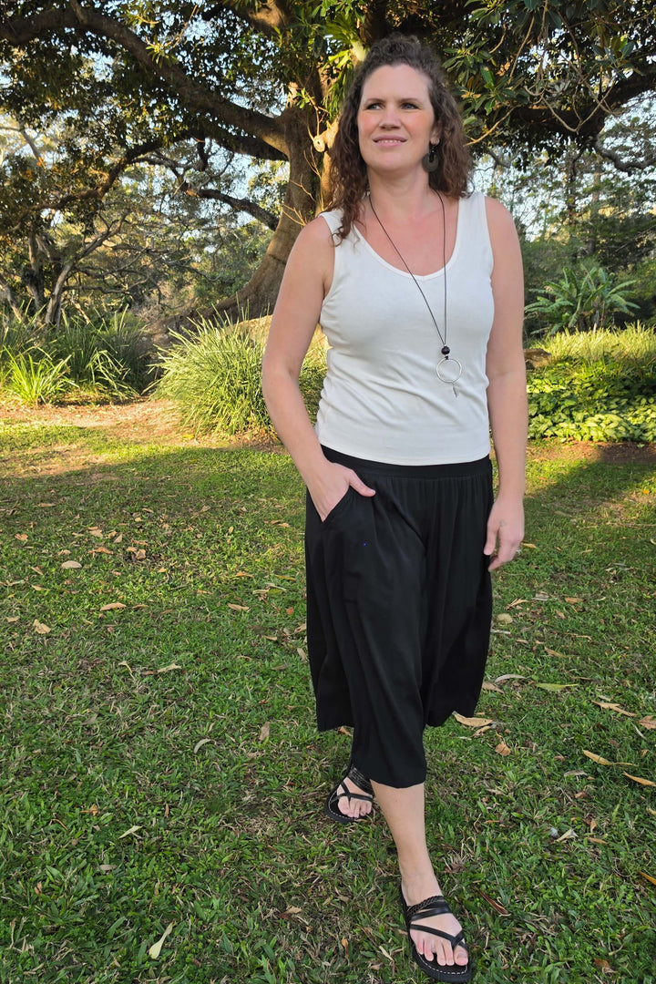 Black 7/8 Palazzo Pants