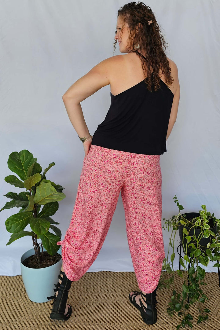 Pink Blossom Boho 7/8 Pants