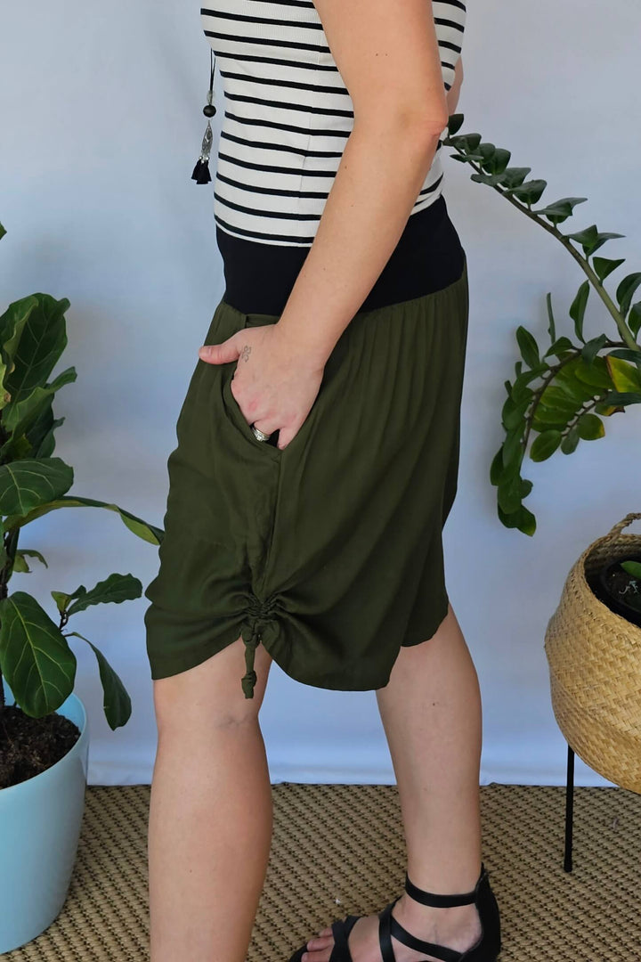 Khaki Tummy Shaper Shorts
