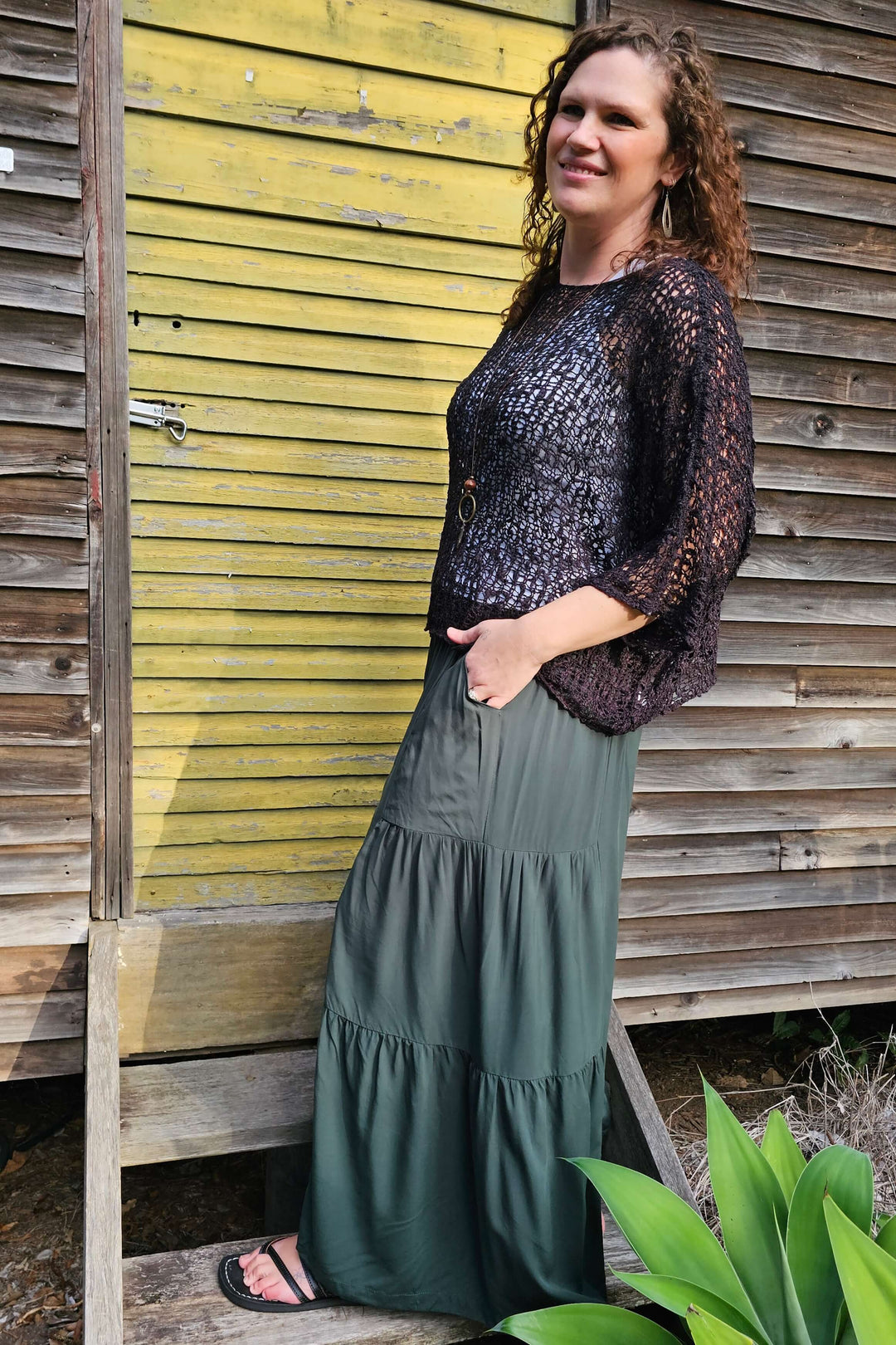 Black Slouch Knit Top