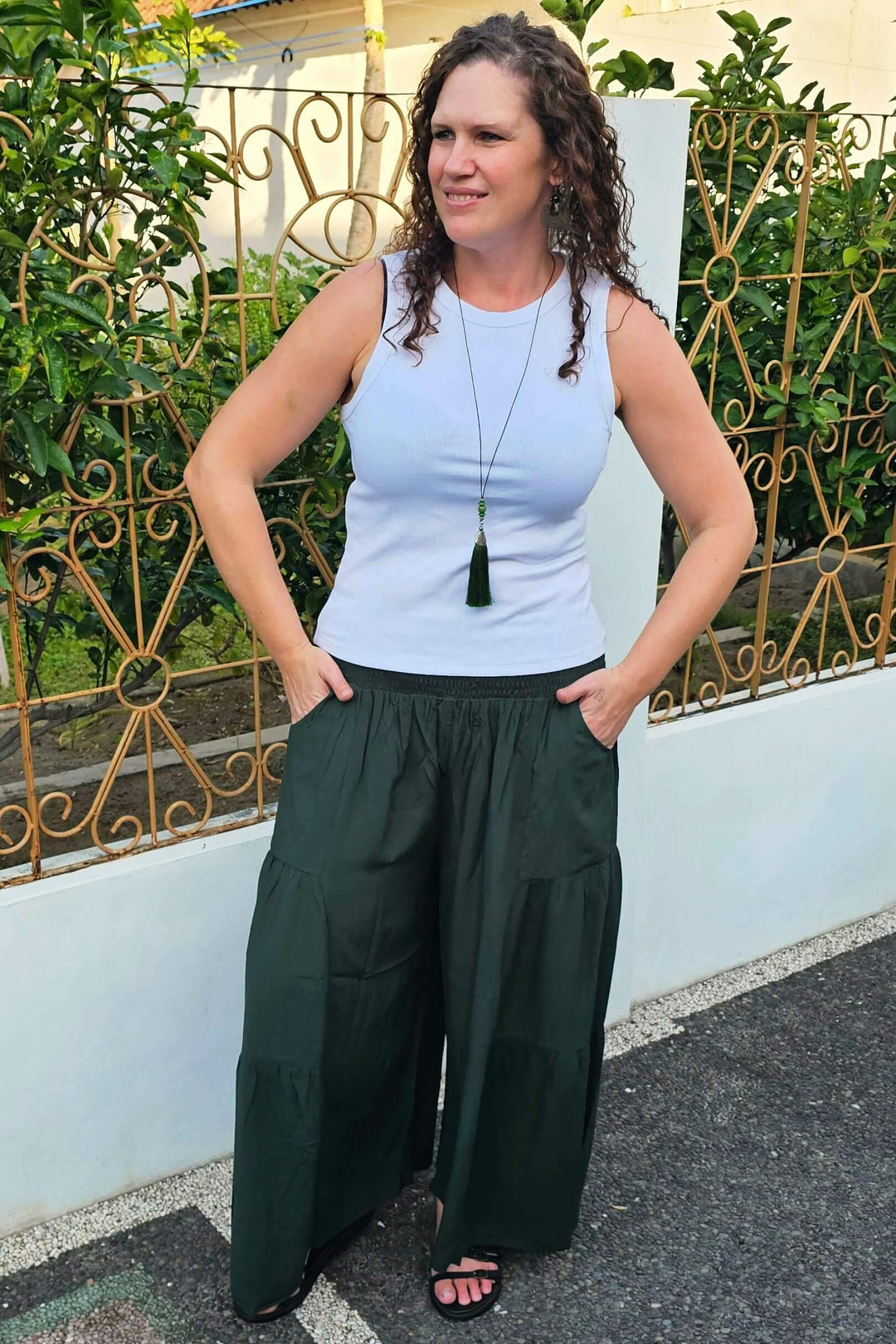 Moody Green Frill Pants