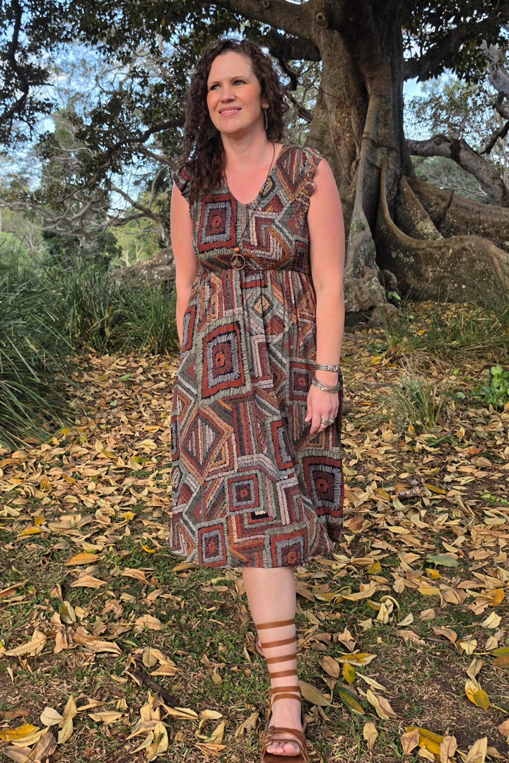 Retro Eden Midi Dress