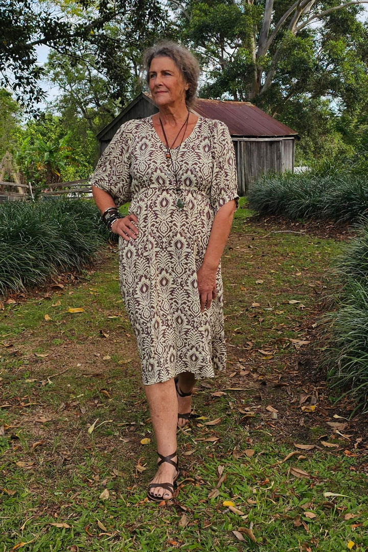 Walnut Fern Remi Midi Dress