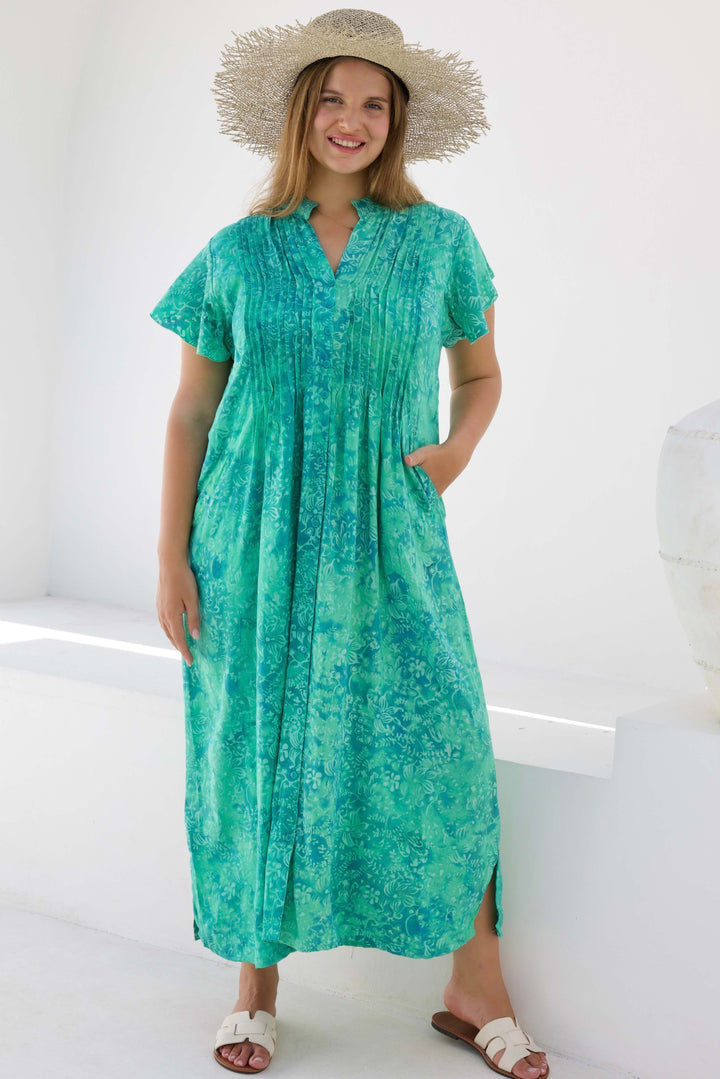 Mint Maxi Dress With Frill Sleeve