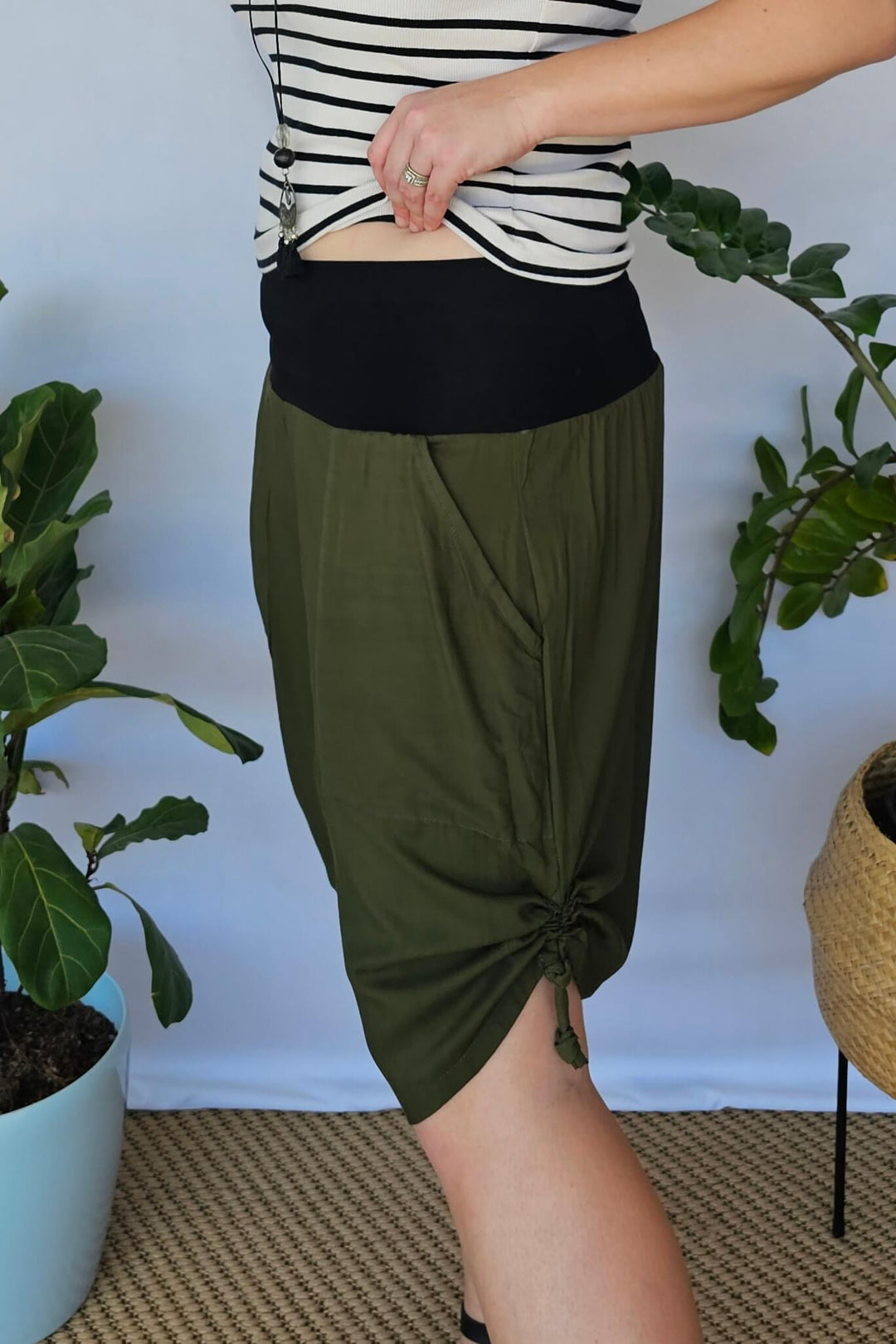 Khaki Tummy Shaper Shorts