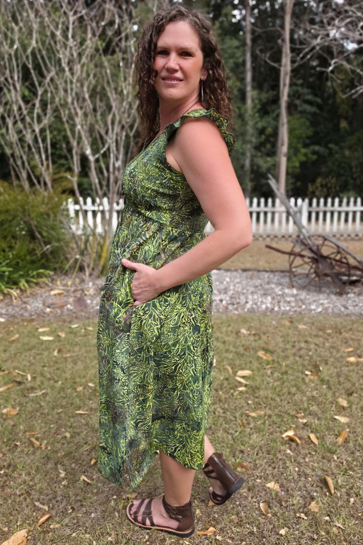 Evergreen Cotton Eden Midi Dress