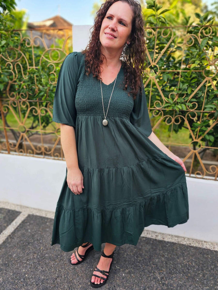 Moody Green Arya Midi Dress