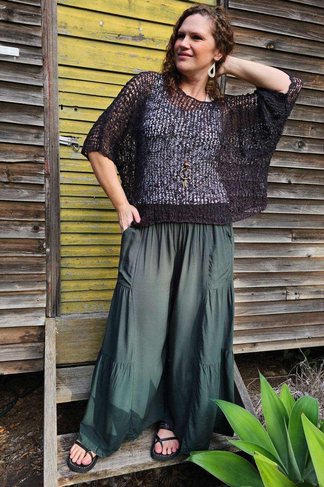 Black Slouch Knit Top