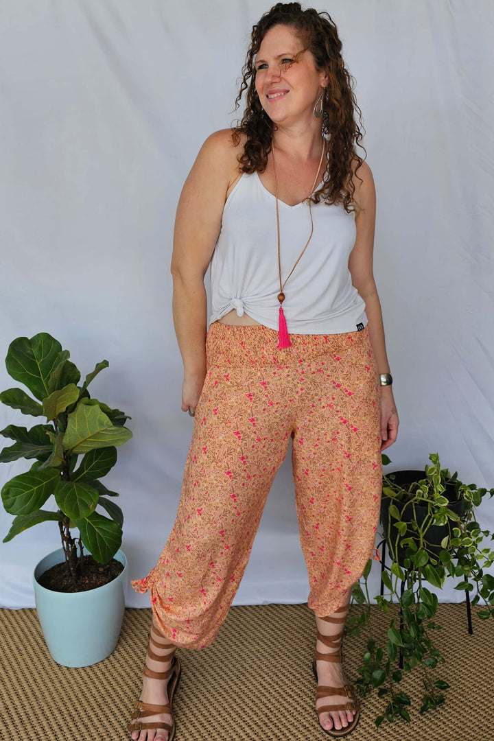 Peach Blossom Boho 7/8 Pants