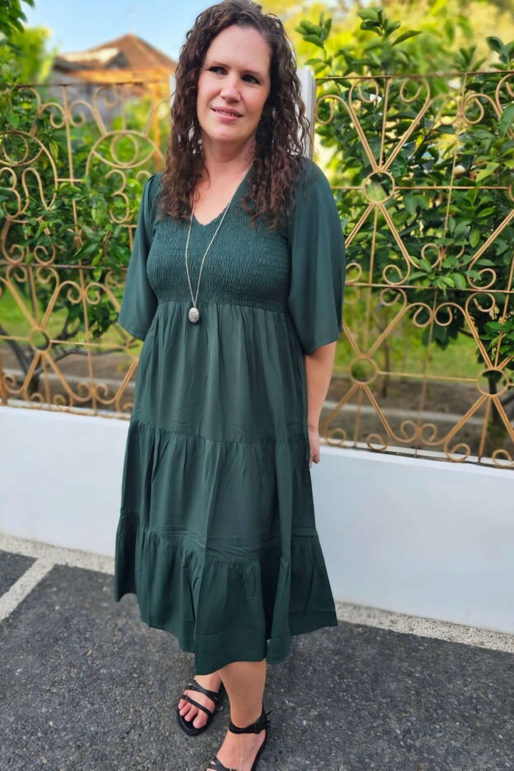 Moody Green Arya Midi Dress