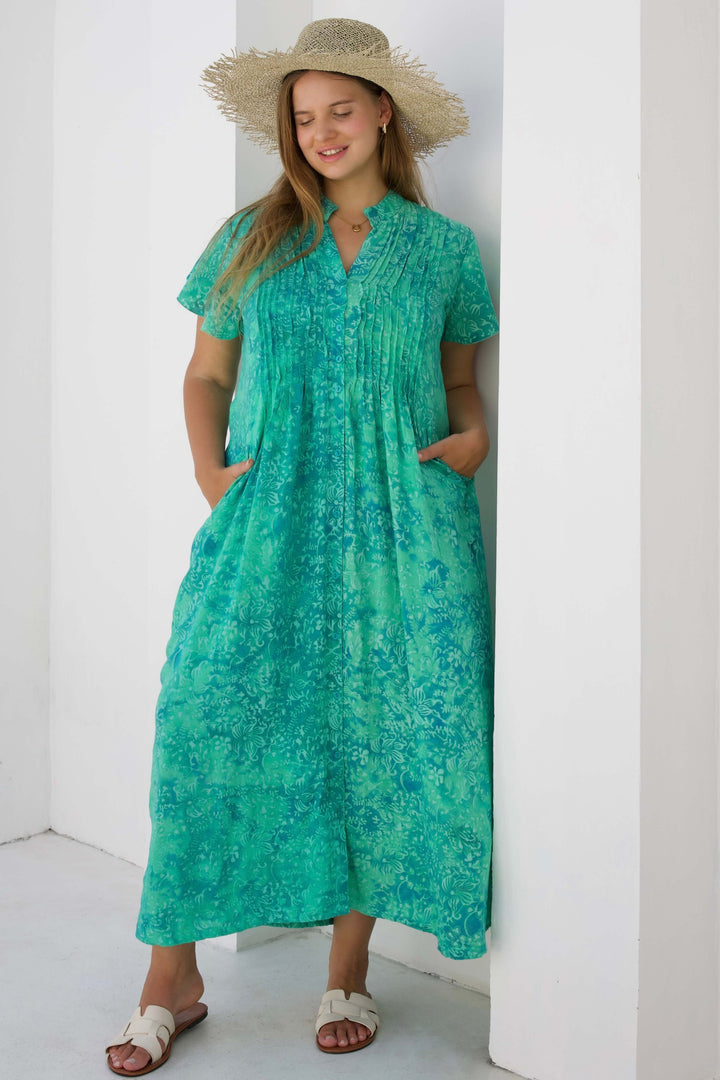 Mint Maxi Dress With Frill Sleeve