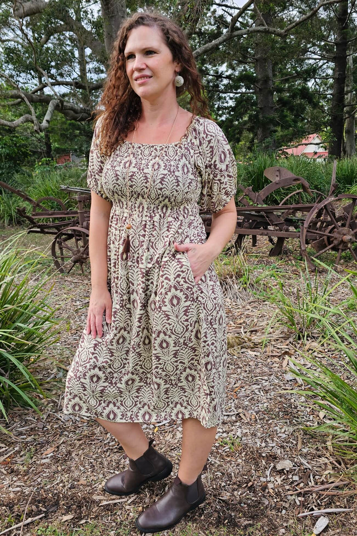 Walnut Fern Ivy Midi Dress