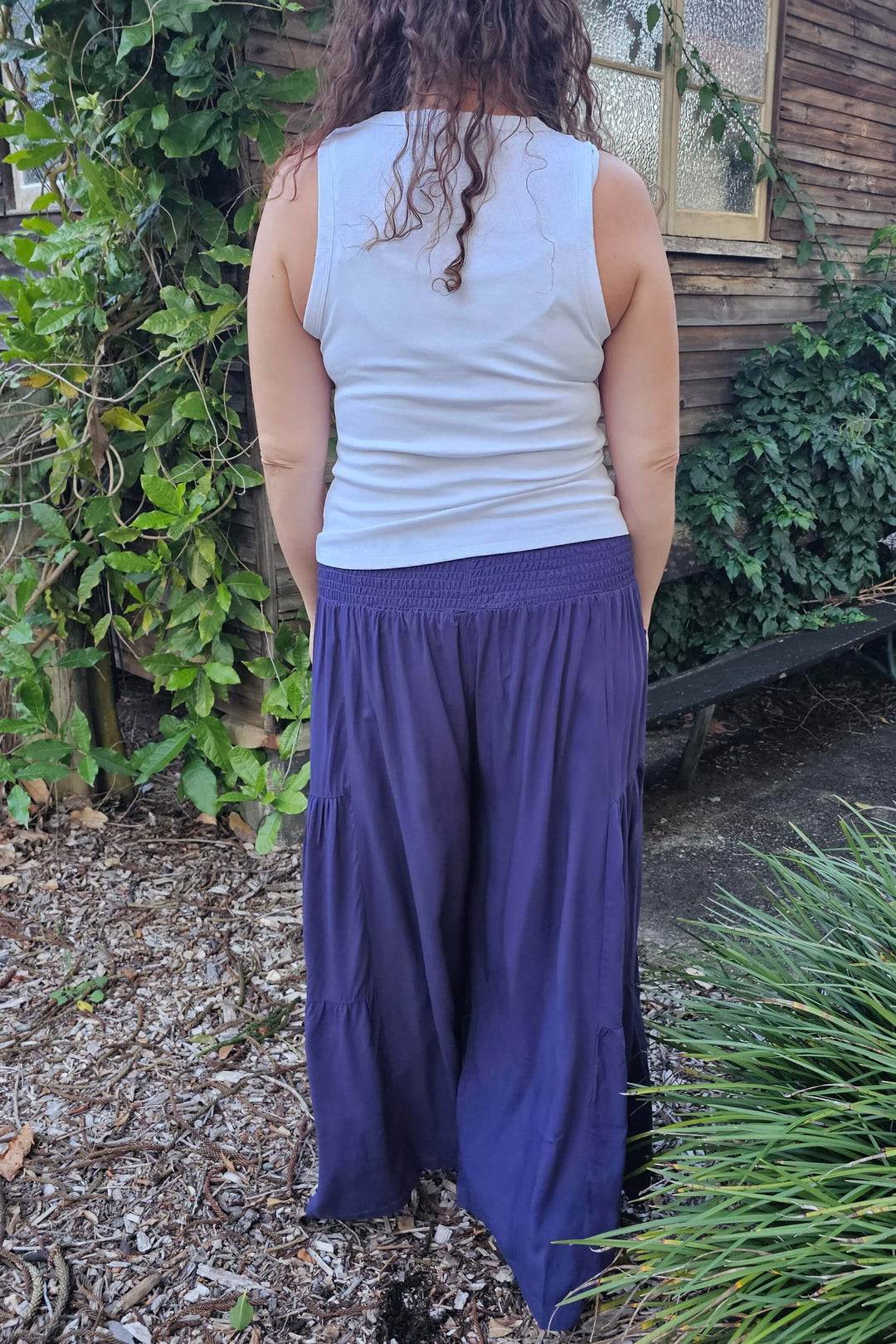 Navy Frill Pants