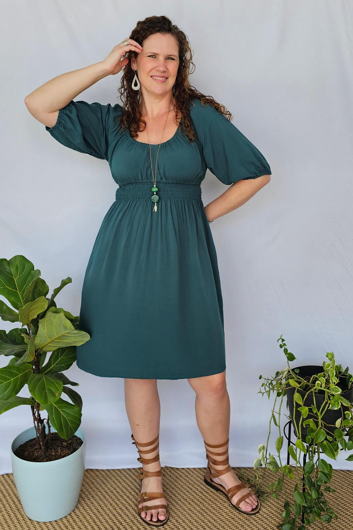 Emerald Cinch dress