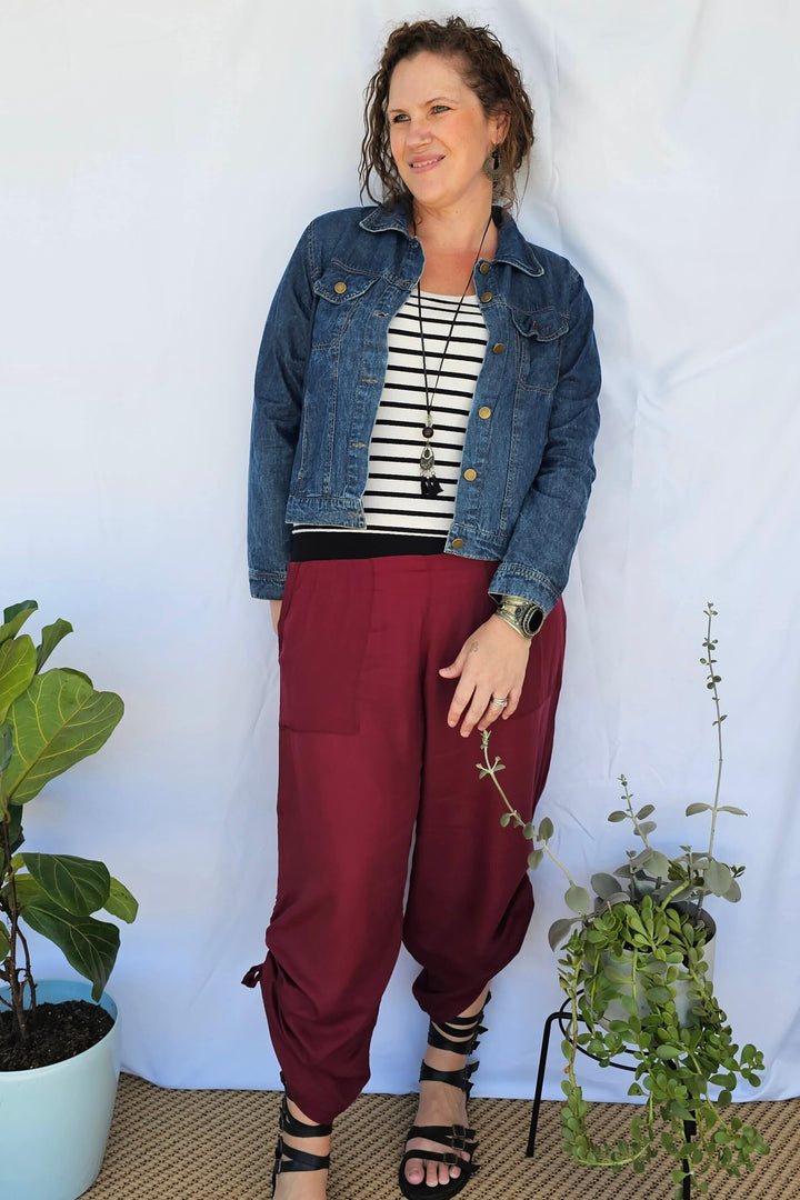 Maroon Tummy Shaper Pants