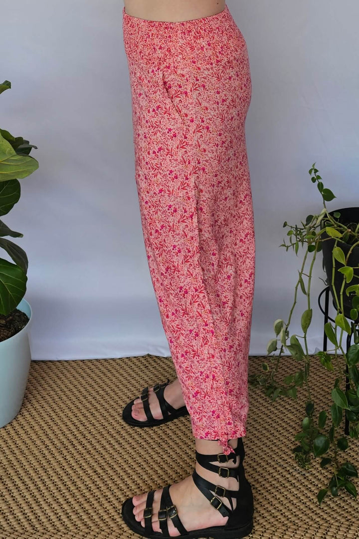 Pink Blossom Boho 7/8 Pants